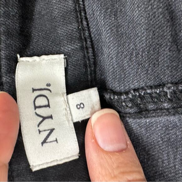 NYDJ Black High Rise Straight Leg Womens Jeans 8 Classic Fall Denim Zip Fly - Picture 8 of 11